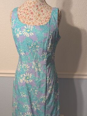 Lilly Pulitzer Lavender & Aqua Floral Sleeveless Dress